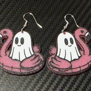 ghost with flamingo floatie