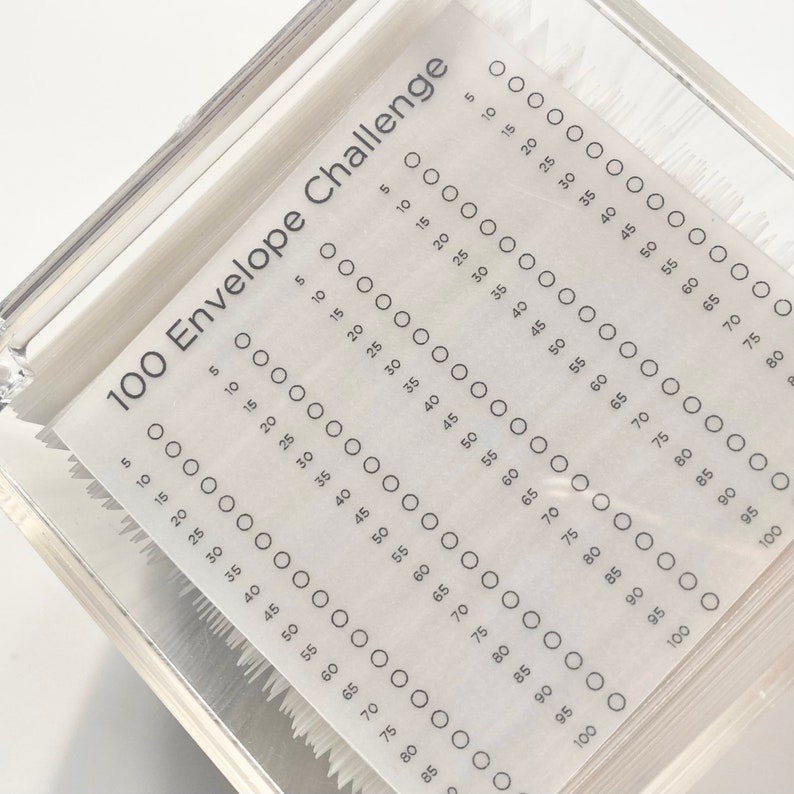 100 Envelopes Challenge With Acrylic Box Etsy