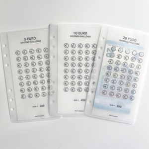 5, 10, 20 Euro Single Savings Challenge - 3er Set