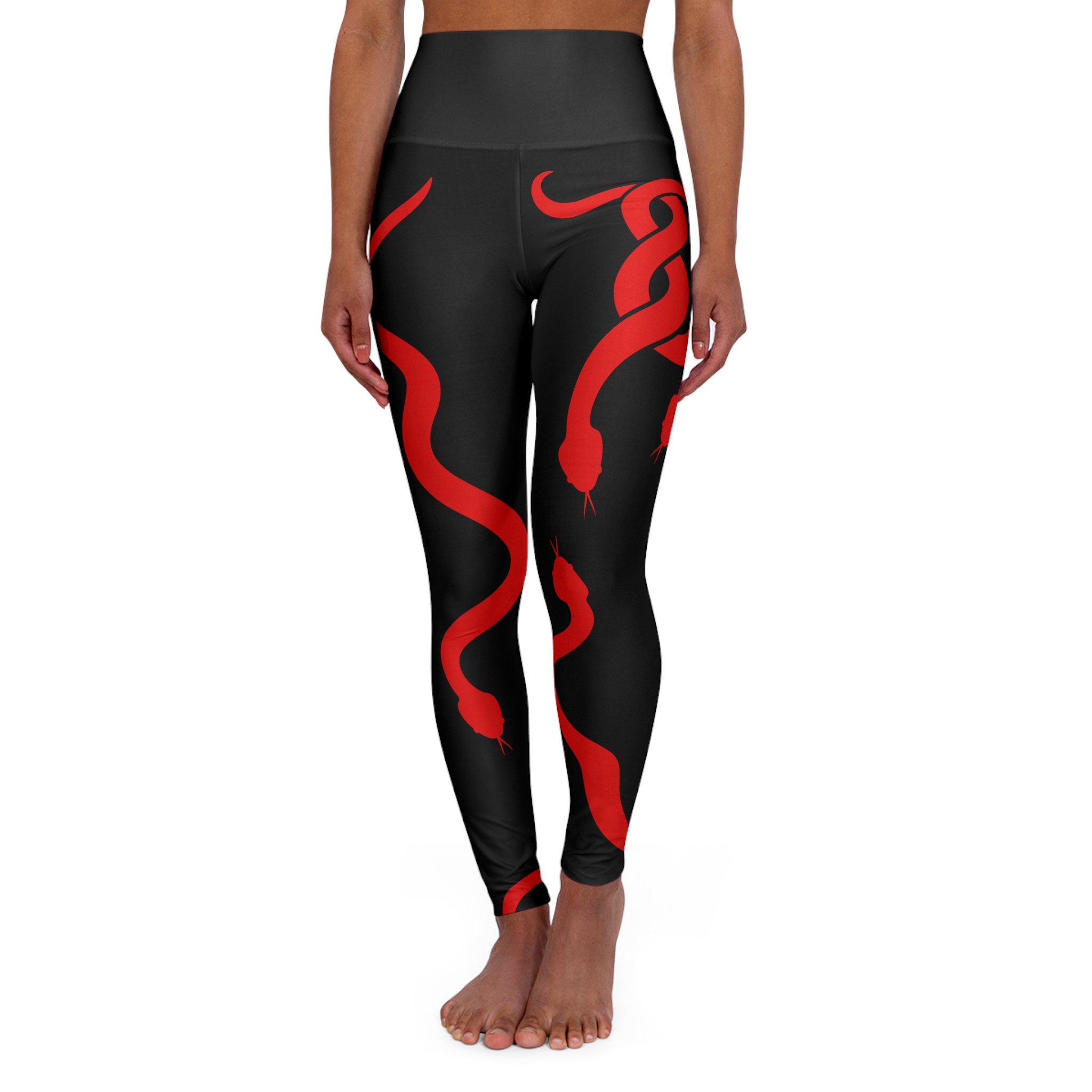Women Red Snake Printed Leggins New Gothic Workout Leggings Sexy