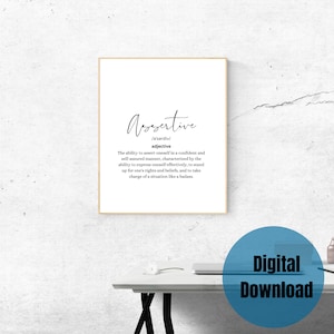 Assertive Wall Art Print Digital Download - Confident & Self-Assured Badass Home Decor Motivation