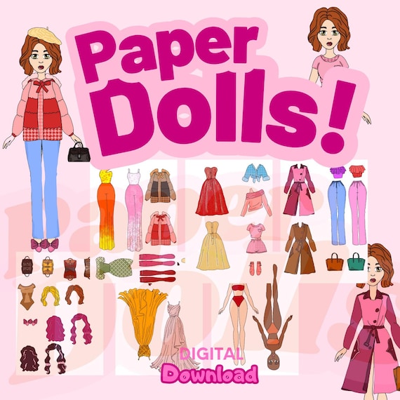 Boneca de papel para impressão Vestir-se Meninas Boneca de papel