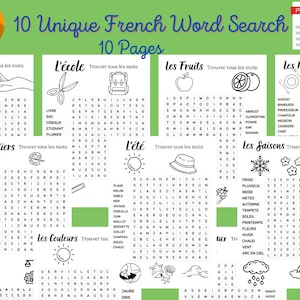 Sopa de letras en francés, Palabras en francés para niños, Palabras en francés para niños, Sopa de letras