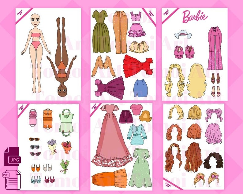 Printable Paper Doll Dress up Girls Korean Paper Doll Kpop Doll