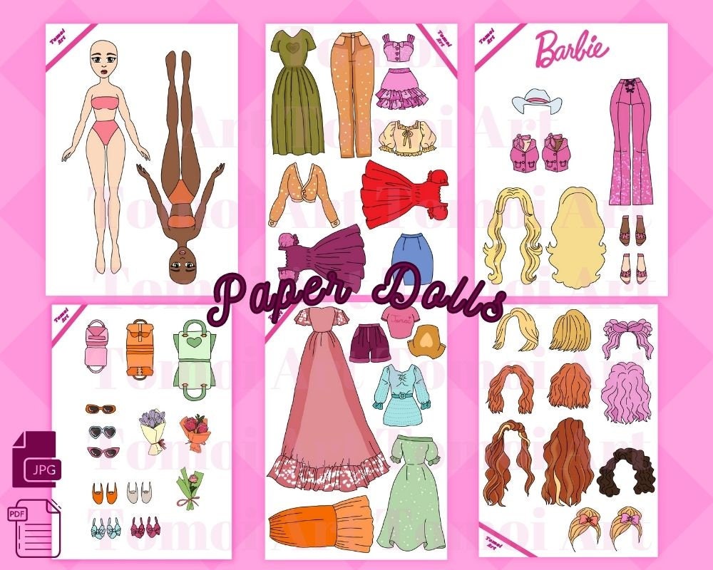 Printable Paper Doll Dress up Girls Korean Paper Doll Kpop Doll Inspired Kids Toys Instant Digital Download Barbie Doll Dress Up Etsy