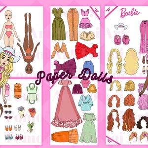 Printable Paper Doll Dress Up Girls Korean Paper Doll Kpop Doll Inspired Kids Toys Instant Digital Download Barbie Doll Dress Up