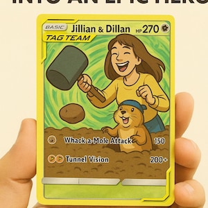Custom Pet & Owner TAG TEAM Trading Card – Funny Personalized Gift (For a Limited time get a bonus 2 more cards!)