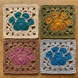 Pfotenabdruck Grandma Square Häkelanleitung (PDF Download)