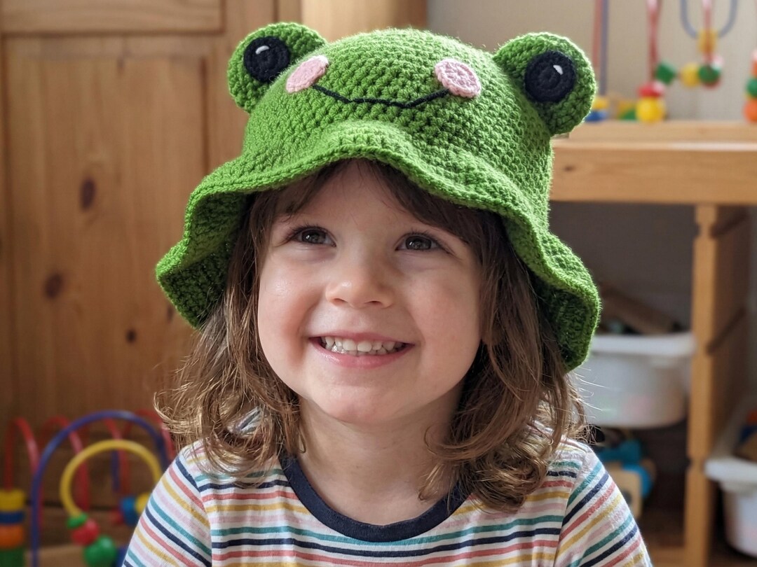 Froggy Crochet Bucket Hat Pattern PDF, Easy Frog Hat for Kids DIY ...
