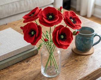 Schema digitale per uncinetto di un fiore di papavero – PDF – Decorazione floreale realistica