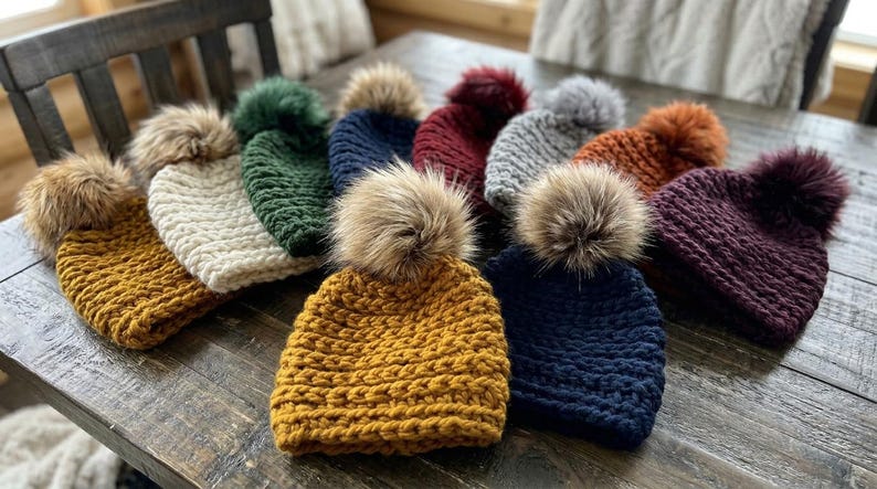 Easy Crochet Beanie Hat Pattern (PDF), Beginner Winter Tutorial - Etsy