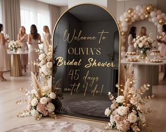 Gepersonaliseerde welkomststicker vrijgezellenfeest, modern handgeschreven vinylbord, decor bruiloft douche achtergrond