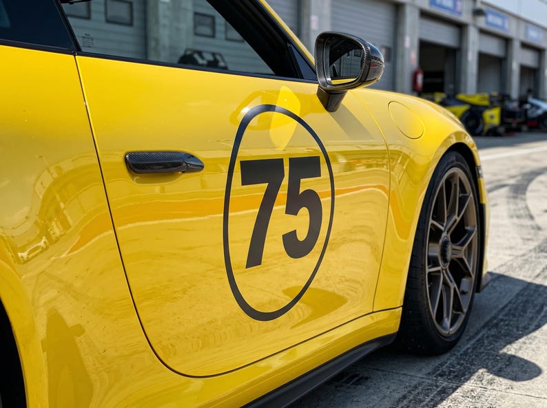 Personalized Racing Number Decals Set, Motorsport Vinyl Stickers, Track ...