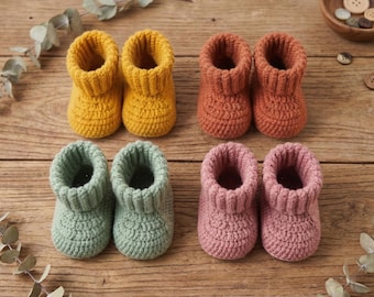 Patroon gehaakte babyslofjes, doe-het-zelf eenvoudige pasgeboren schoenen (pdf)
