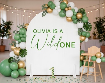 Wild One Birthday Decal, Spring Floral Backdrop Sign, First Birthday Vinyl Decor, Balloon Arch Party Sign