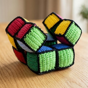 Crochet Infinity Cube Pattern, Montessori Fidget Toy, Sensory Tangle Tutorial (PDF)