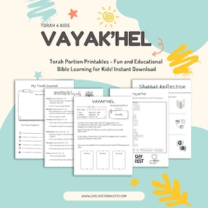 Parsha Vayakhel Printable Worksheets | Kids Torah Learning | Shabbat School Activities
