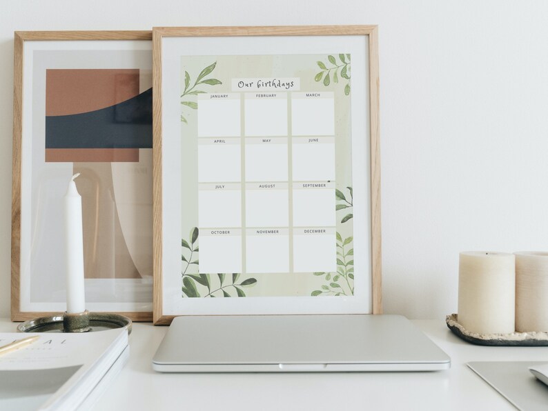 Printable Birthday Calendar for Family, Work, Classroom or Friends ...