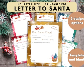 Kinderbrief aan de Kerstman, Afdrukbaar kerstbriefsjabloon, Beste Kerstman Kerstverlanglijst, Vakantieactiviteit voor kinderen, Kerstmanbriefhoofd
