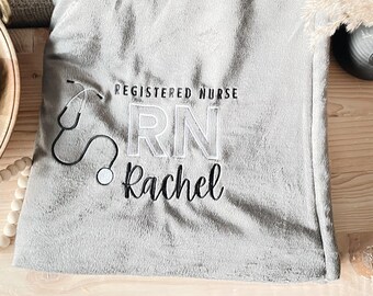 Personalized Nurse Blanket gift for RN graduation gift custom RN Throw Blanket for retired RN present for nursing student gift for nurse