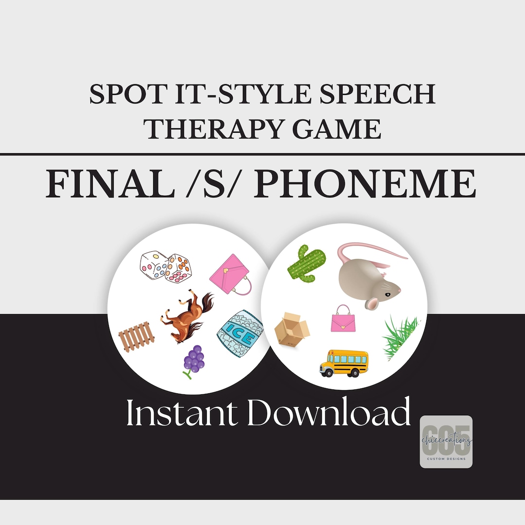 Speech Therapy Spot It Game Final S Sound Card Articulation Practice ...