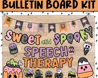 Halloween Speech Therapy Bulletin Board kit for SLP fall spooky classroom decor for Autumn SLP Classroom Decoration Speech Therapy room fall