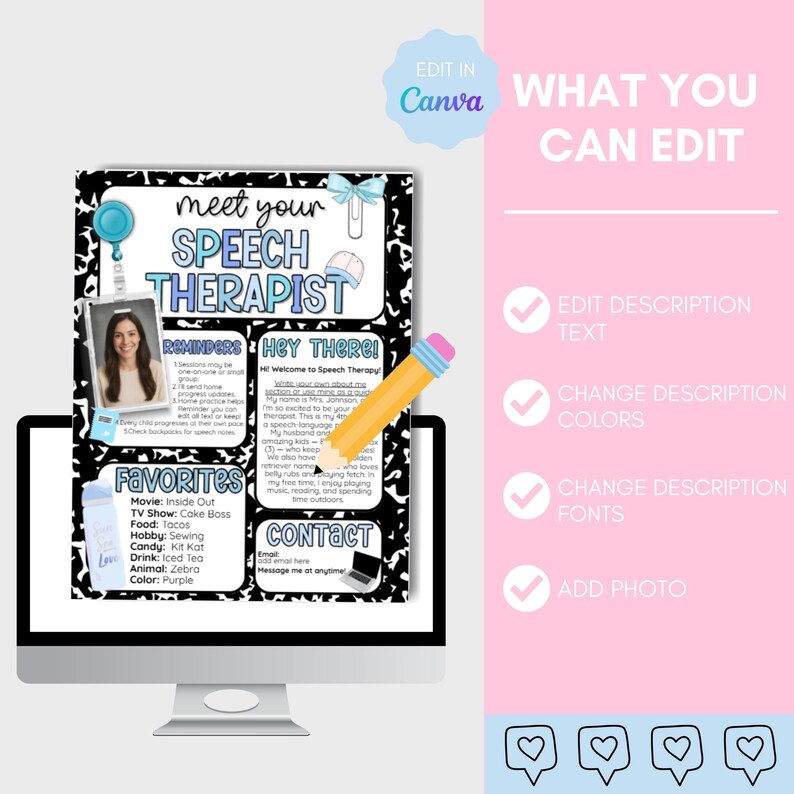 Meet the Speech Therapist Handout for Meet the SLP Template for Speech ...