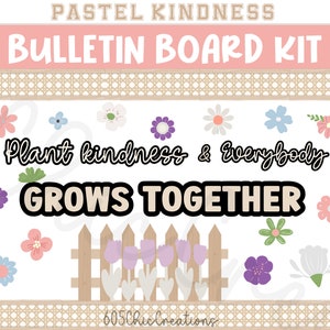 Kit de tablón de anuncios de primavera, tablero de anuncios imprimible, carta cursiva de bondad, decoración del tablón de anuncios para el tablero de anuncios del aula del maestro SVG
