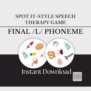 final l articulation game speech therapy printable spot it style for slp articulation activity for teacher therapy tool for preschool child
