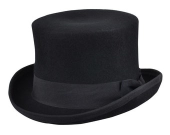 Top Hat 100% Wool Crushable Felt Top Hat Dressage Hat Black