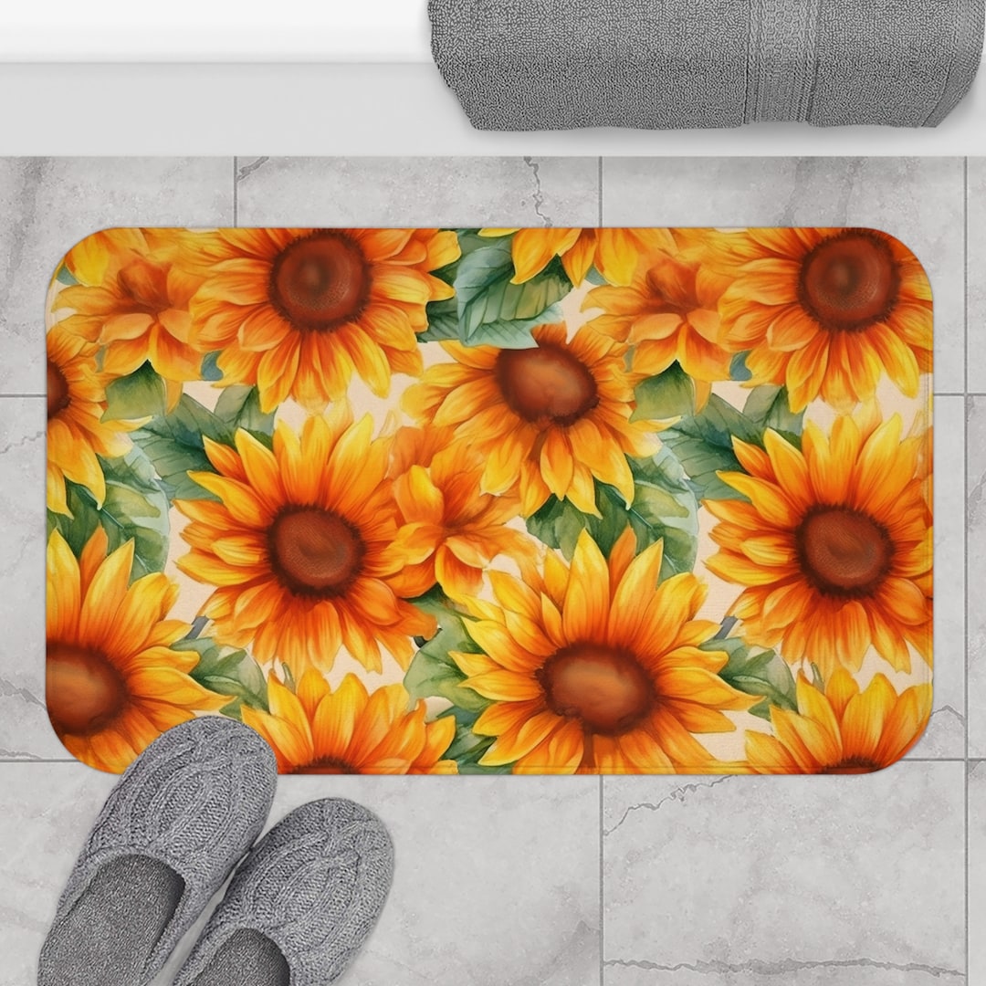 Sunflower Bath Mat - Bathroom Accessories - Sunflower Lover - Bathroom ...