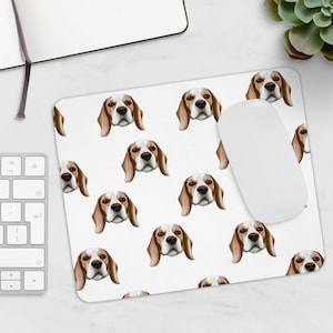Beagle Mouse Pad - Dog Mom Mouse Pad - Dog Dad Mouse Pad - Computer Accessories - Dog Pattern - Beagle Lover Mouse Pad - Dog Lover Mouse Pad