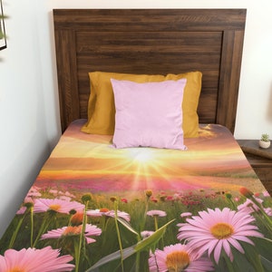 Sunrise Daisy Comforter Duvet - Daisy Lover Comforter - Flower Lover Comforter - Home Decor - Bedroom Decor - Home Accessories