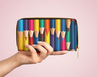 Cartera para lápices de colores: regalo para profesores de piel sintética