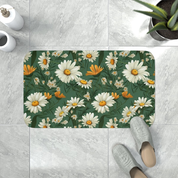 Daisy Bath Mat Etsy