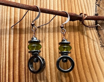 Hematite shapes earrings