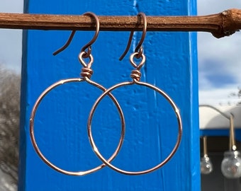 Small pure copper hoops