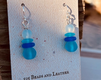 Seaglass earrings, variable colors