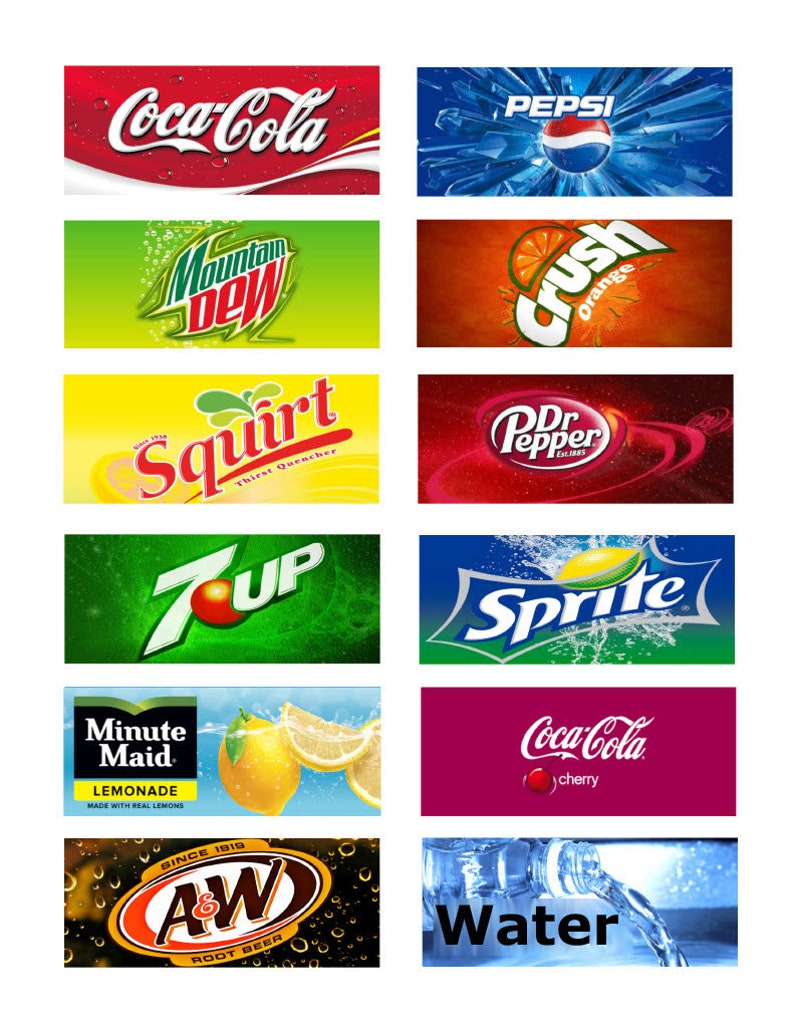 PDF Regular Soda Vending Machine Labels Etsy