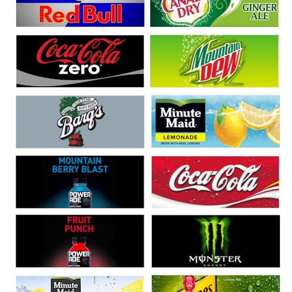 Vending Machine Soda Labels Etsy