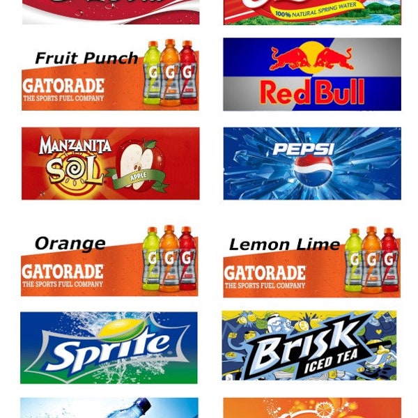Vending Machine Beverage Labels Etsy