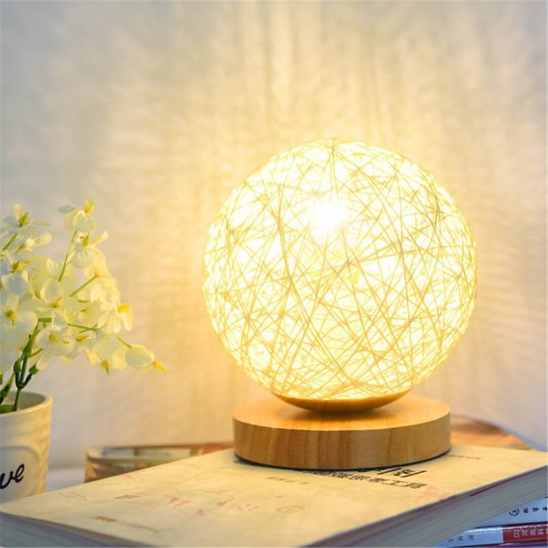 Coaestheticsled Table Lamp Ball Star Table Lamp Crackle Glass Ball