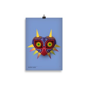 Majora&#39;s Mask -minimalist, Legend of Zelda poster, gaming gift, video game art, computer game art, gamer gifts