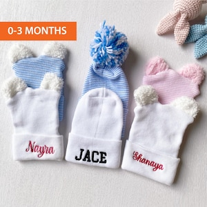 Embroidered Name newborn Beanie Hat, Personalized Hat, Kids Name Hat, Unisex Toddler Hat, Newborn Hat, Baby Shower Gift, Christmas Kids