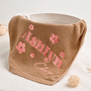 Embroidered Baby Name Blanket, Soft Cotton Knit Baby Blanket, Custom Baby Blanket, Baby Shower Gift, Newborn Blanket, Keepsake Gift for Baby