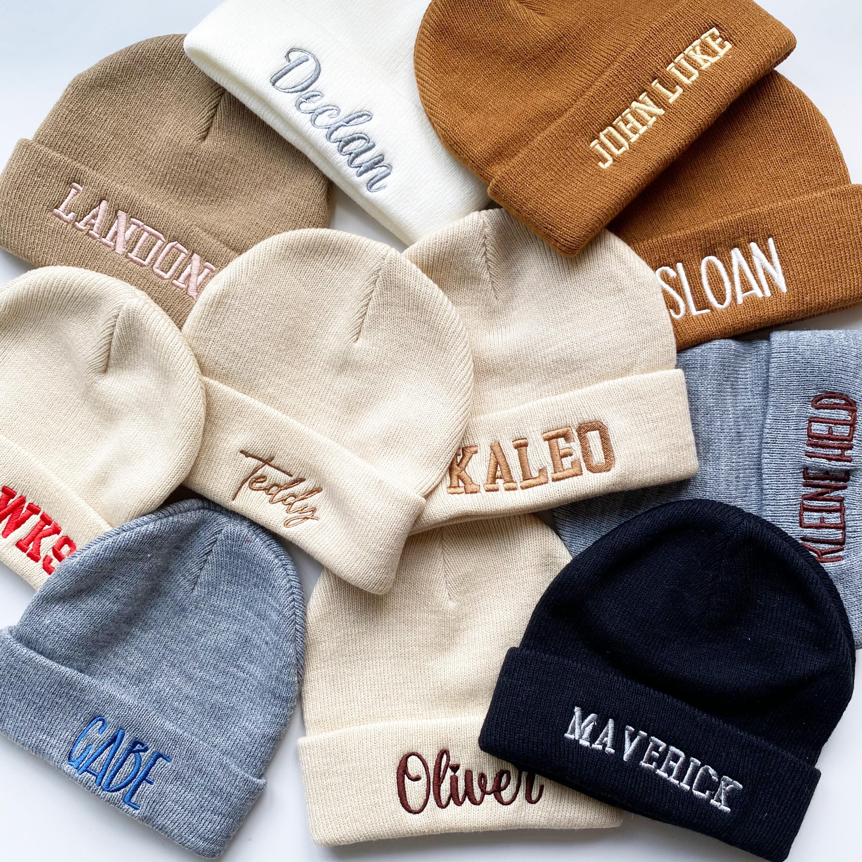Embroidered Name newborn Beanie Hat, Personalized Hat, Kids Name Hat, Unisex Toddler Hat, Newborn Hat, Baby Shower Gift, Christmas Kids
