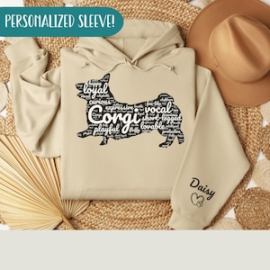 Personalisierter Haustier Hoodie + Name Personalisierter Hund Hoodie Personalisierter Hund Hoodie Personalisierter Hund Individueller Corgie Kapuzenpullover