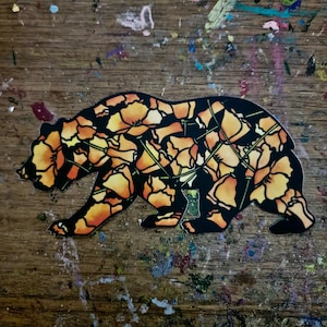 the california poppy bear sticker