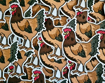 the chicken embroidered patch