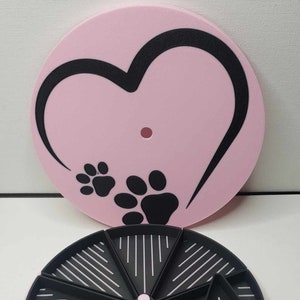Plateau pivotant avec strass imprimé en 3D - Empreinte de patte de chien, rangement pour oeuvres d'art en diamant